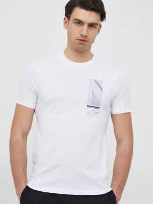 Armani Exchange pamut póló fehér, nyomott mintás