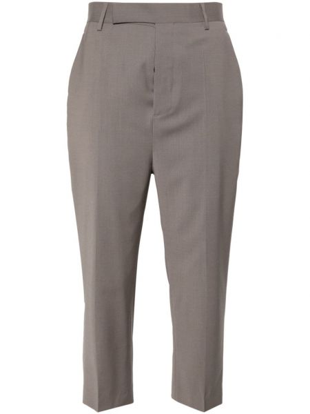 Vlněné kalhoty Rick Owens šedé
