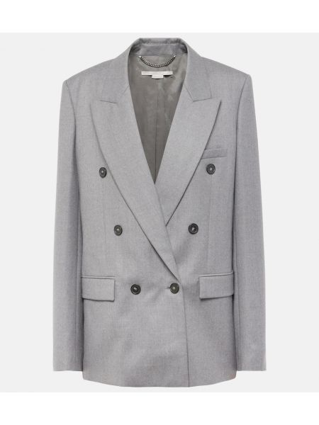 Flannel uld dobbeltradet blazer Stella Mccartney grå