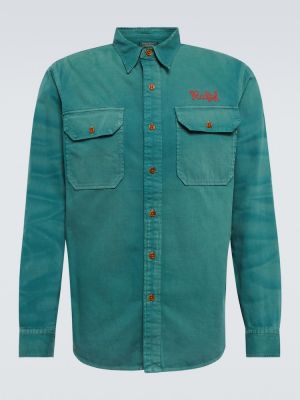 Rifľová košeľa s výšivkou Polo Ralph Lauren zelená