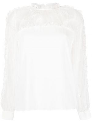 Bluza s čipkom Pinko bijela