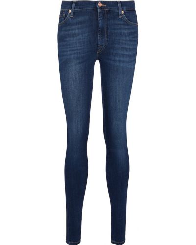 Jeans skinny taille haute slim 7 For All Mankind bleu