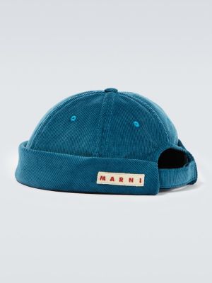 Sombrero de pana de algodón Marni azul