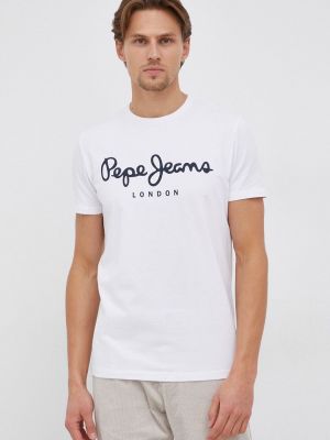 Koszulka z nadrukiem Pepe Jeans biała