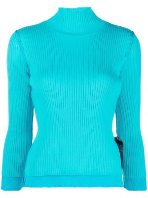 Długi sweter bawełniane z długim rękawem Balenciaga - niebieski