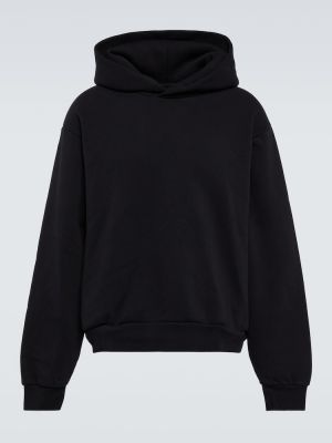 Medvilninis flisas džemperis su gobtuvu Acne Studios juoda