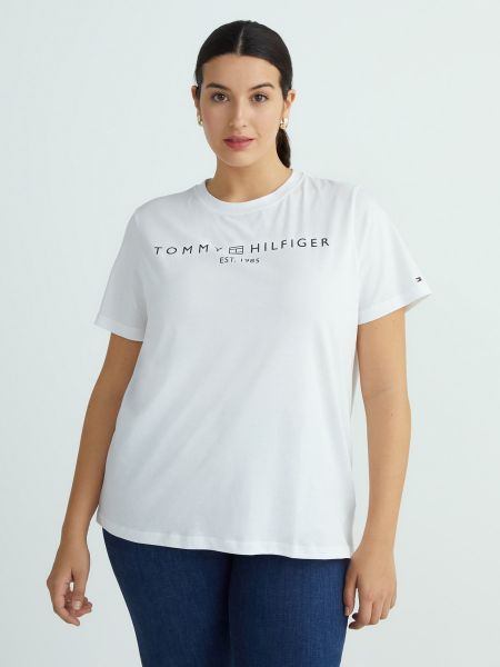 Camiseta manga corta de cuello redondo Tommy Hilfiger Curve blanco