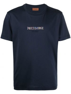 Brodert t-skjorte Missoni blå