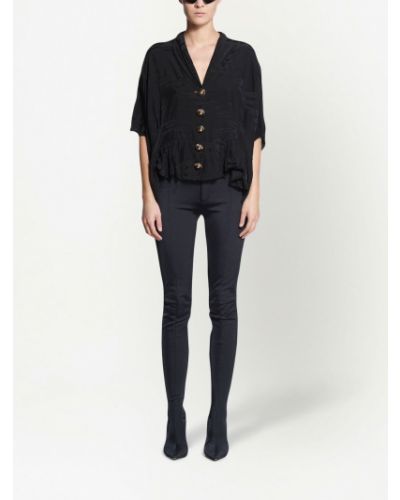 Bluse mit v-ausschnitt Balenciaga schwarz