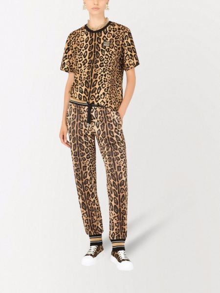 T-krekls ar apdruku ar leoparda rakstu Dolce & Gabbana