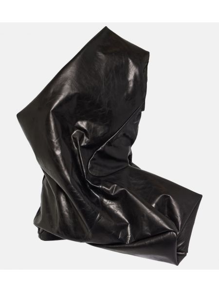 Асиметричен кожаный топ Rick Owens черно