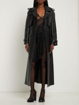 Krajkové mini šaty s otevřenými zády Alberta Ferretti černé