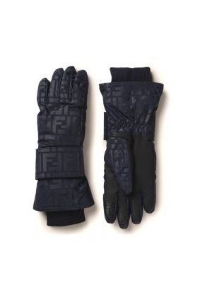 Niebieskie rękawiczki Fendi