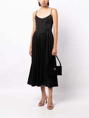 Hedvábné koktejlové šaty Zimmermann černé