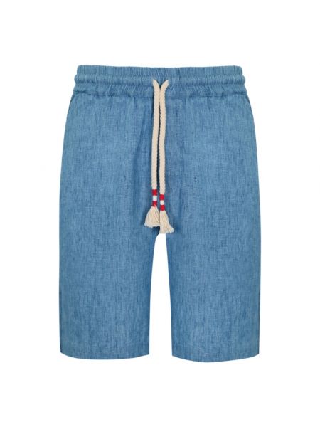 Leinen jeans shorts Mc2 Saint Barth blau