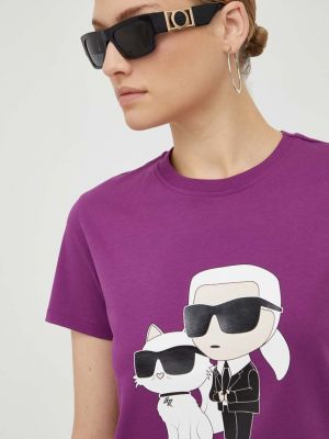 Тениска Karl Lagerfeld виолетово
