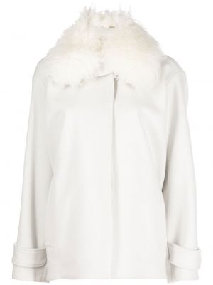 Manteau de fourrure en laine Stella Mccartney blanc