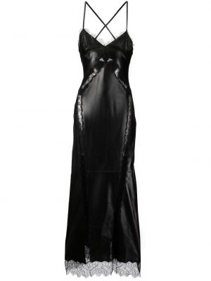 Čipkované midi šaty Roberto Cavalli čierna