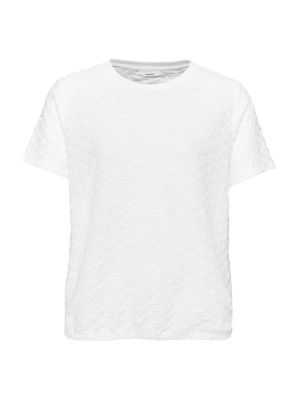 Jednofarebné viskózové priliehavé tričko Opus - biela