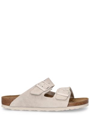 Semišové sandály Birkenstock bílé