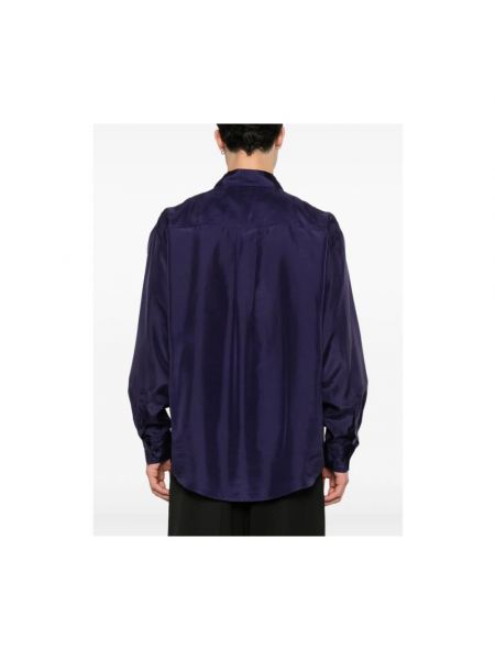 Camisa de seda plisada Lemaire violeta