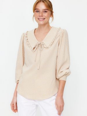 Плетена карирана блуза Trendyol