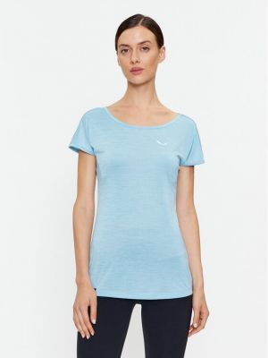 Priliehavé športové tričko so slieňovým vzorom Salewa modrá