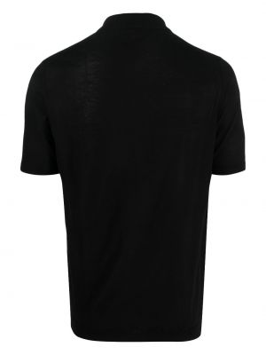 Medvilninis polo marškinėliai su sagomis Nuur juoda