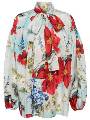 Svilena srajca s cvetličnim vzorcem Dolce&gabbana