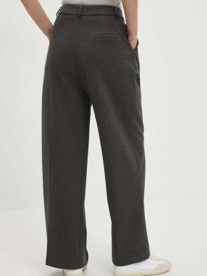Jednobarevné kalhoty s vysokým pasem Answear Lab šedé
