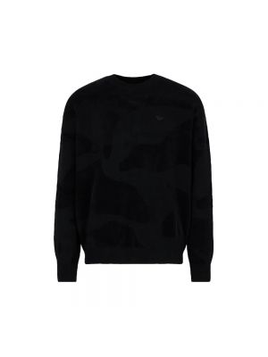 Sweter w kamuflażu Emporio Armani czarny