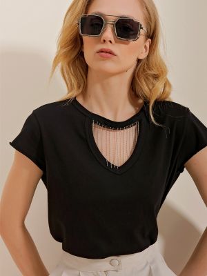 Tricou Trend Alaçatı Stili negru