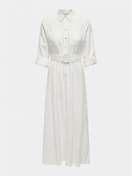 Φόρεμα σε στυλ πουκάμισο Only λευκό