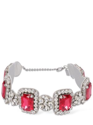 Krištáľový náhrdelník Moschino červená