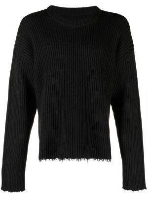 Пуловер с протрити краища Mm6 Maison Margiela черно