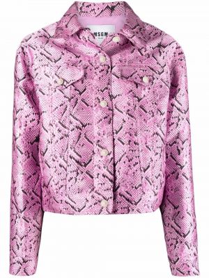 Trykt lang jakke Msgm rosa