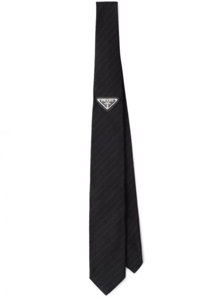 Hodvábna kravata Prada čierna