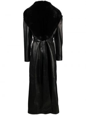 Palton de blană din piele Magda Butrym negru