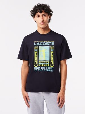 Camiseta con estampado bootcut Lacoste azul