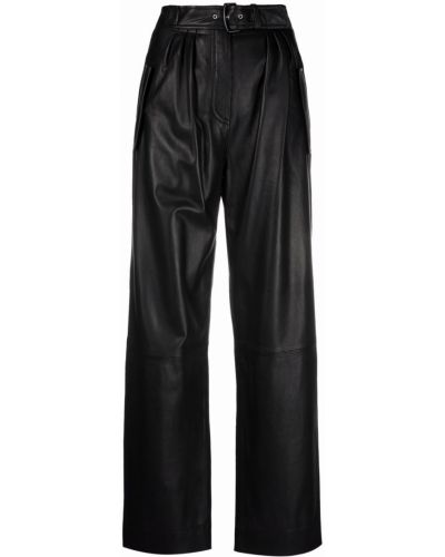 Pantalones de cintura alta Alberta Ferretti negro