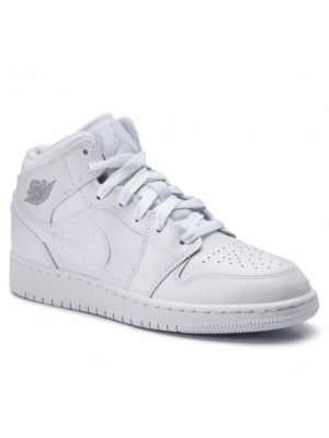 Sneakersy skórzane Nike Jordan białe