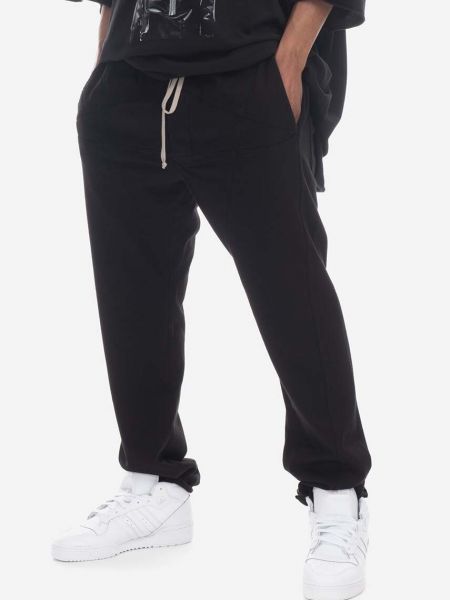 Pantaloni sport din bumbac Rick Owens negru