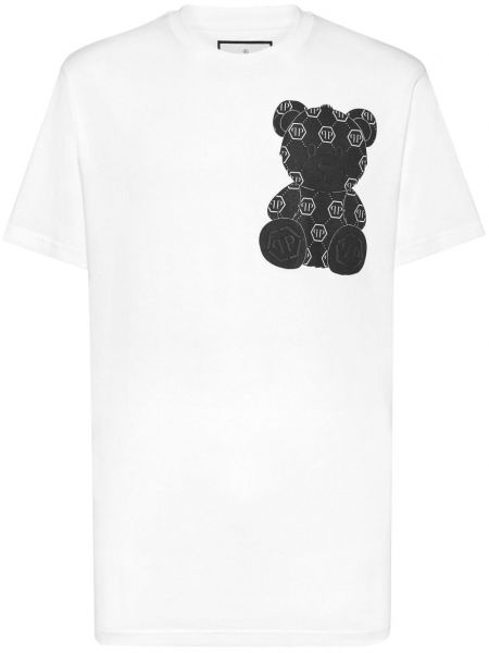 T-shirt med print Philipp Plein hvid