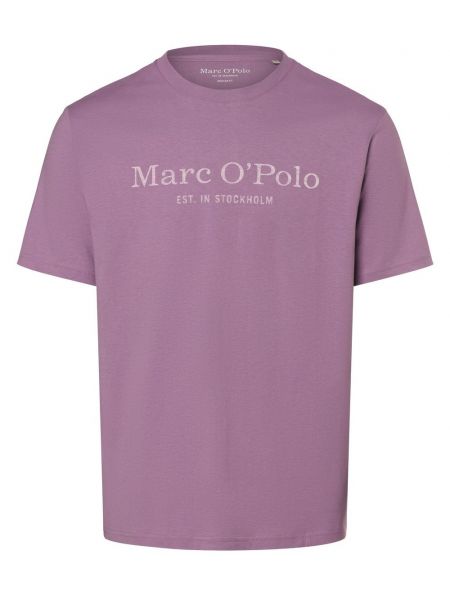 Polo bawełniana z nadrukiem Marc O'polo fioletowa