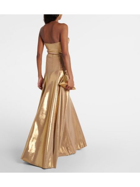 Maxi φούστα με ψηλή μέση Norma Kamali χρυσό