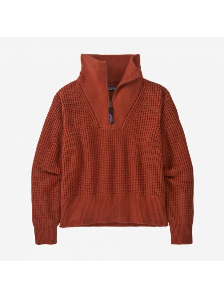 Шерстяной свитер на молнии Patagonia красный