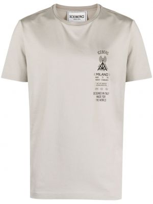 T-shirt en coton à imprimé Iceberg gris