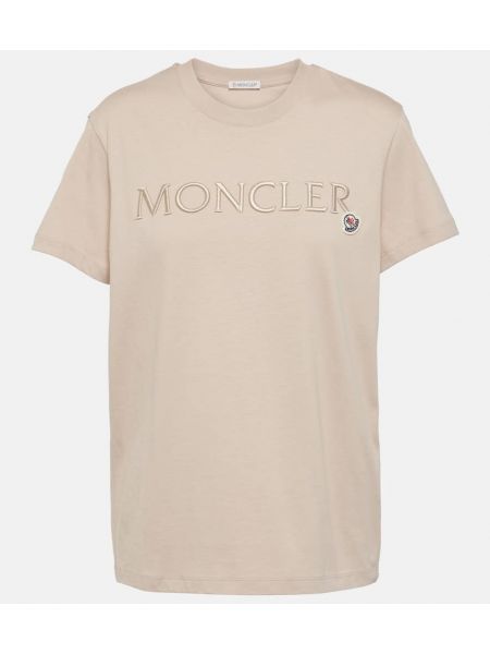 T-shirt ricamato di cotone in jersey Moncler