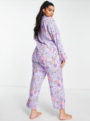 Пижама в цветочек с принтом из модала Asos фиолетовая