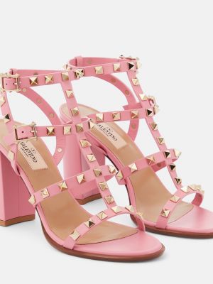 Кожаные сандалии Valentino Garavani розовые